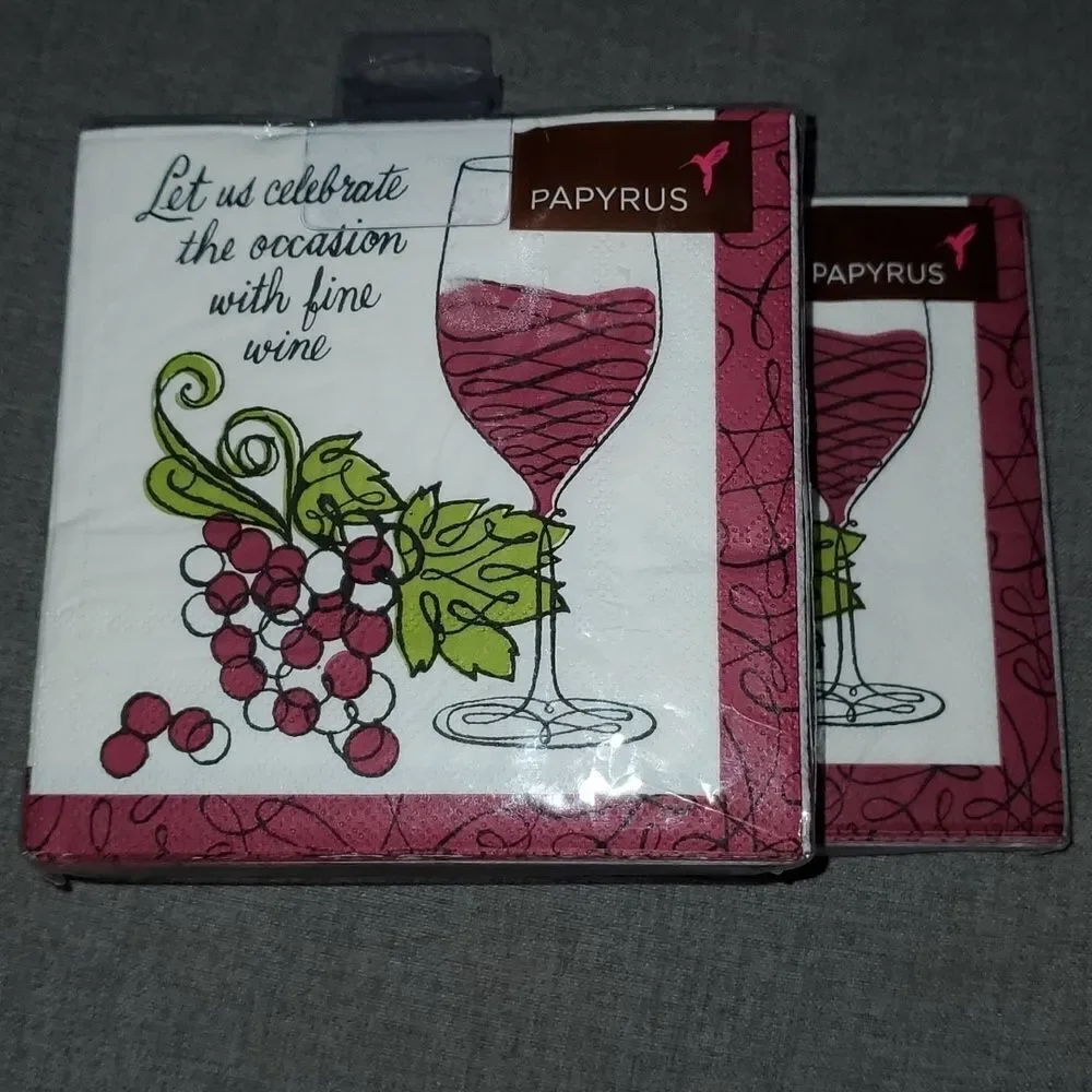 80 Papyrus beverage napkins 4 packs of 20 each = 80